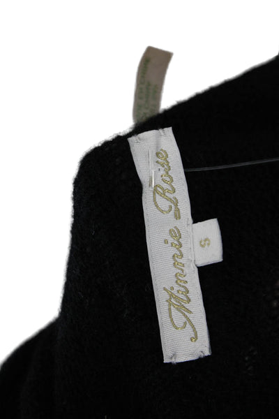 Minnie Rose Womens Black Cashmere Collared Cardigan Size S