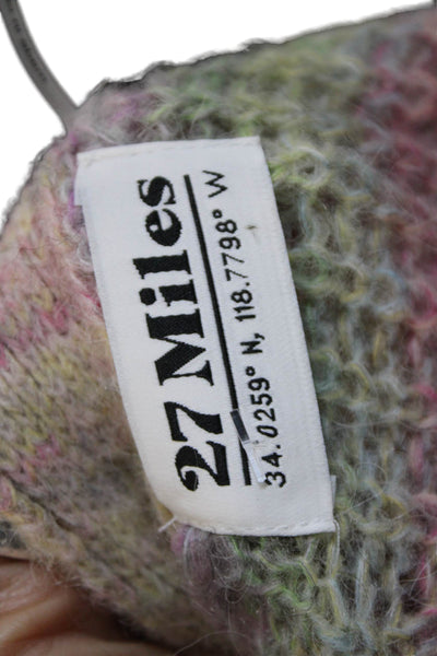 27 Miles Womens Alpaca Striped V-Neck Long Sleeve Cardigan Size S