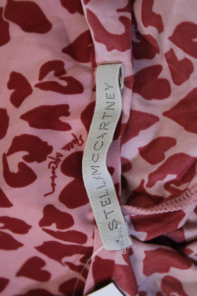 Stella McCartney Women Sleeveless Heart Scoop Neck Bodysuit Pink Size M
