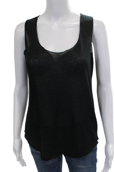 LNA Womens Black Basic Tank Scoop Neck Sleeveless Top Size XS