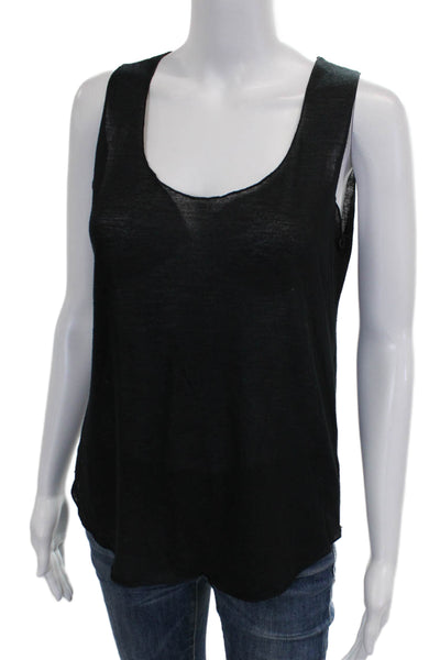 LNA Womens Black Basic Tank Scoop Neck Sleeveless Top Size XS
