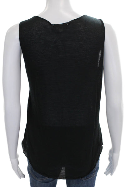 LNA Womens Black Basic Tank Scoop Neck Sleeveless Top Size XS