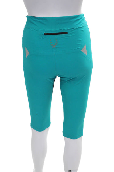 Lucas Hugh Women Capri Leggings Teal Pull On Size XS