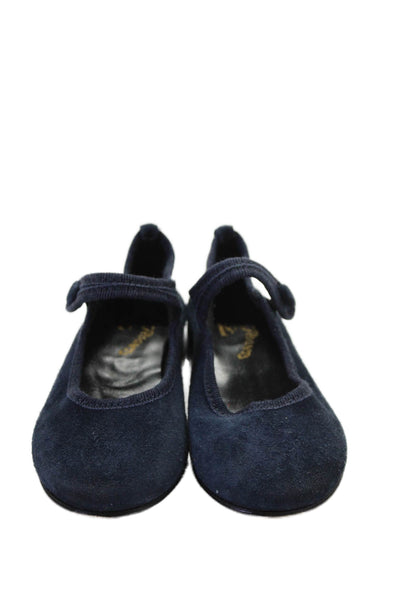 Spring Flowers Girls Suede Leather Mary Jane Ballet Flats White Navy 23 Lot 4