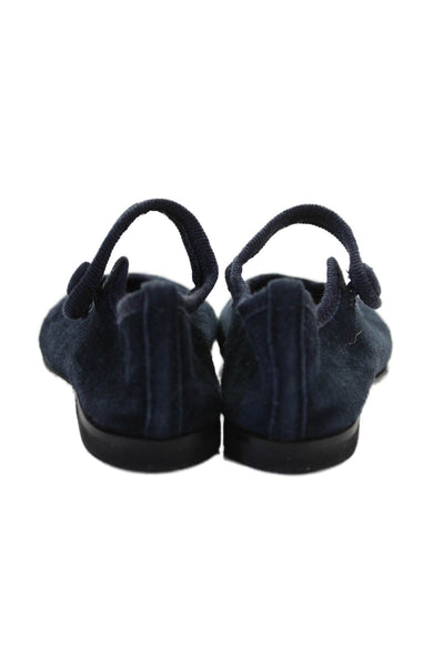 Spring Flowers Girls Suede Leather Mary Jane Ballet Flats White Navy 23 Lot 4