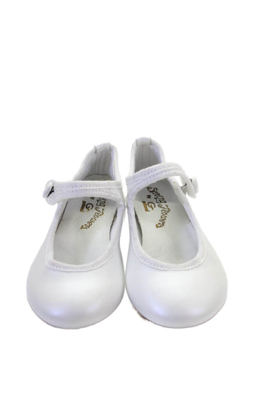 Spring Flowers Girls Suede Leather Mary Jane Ballet Flats White Navy 23 Lot 4