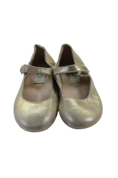 Pom d Api Minorquines Papouelli Girls Sandals Ballet Flats Gold Size 23 Lot 3