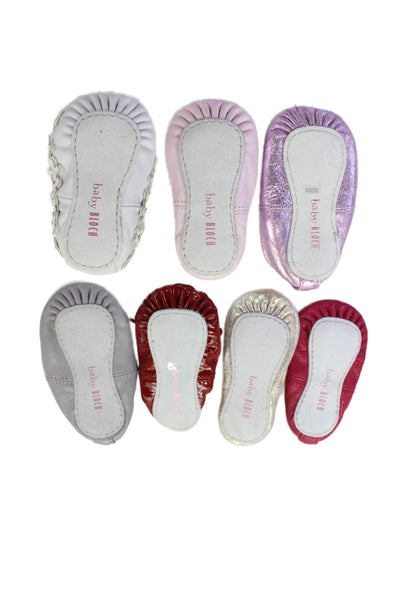 Bloch Girls Butterfly Detail Bow Ballet Flats White Red Pink Size 21 Lot 6