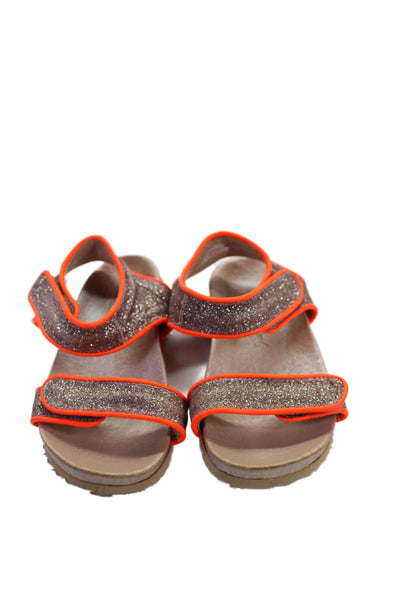 Bonpoint Blumarine Girls Espadrilles Glitter Sandals White Pink Size 23 Lot 3