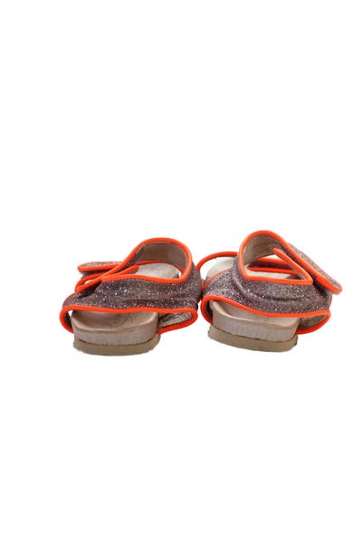Bonpoint Blumarine Girls Espadrilles Glitter Sandals White Pink Size 23 Lot 3