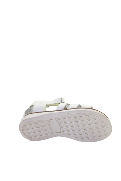 Bonpoint Blumarine Girls Espadrilles Glitter Sandals White Pink Size 23 Lot 3