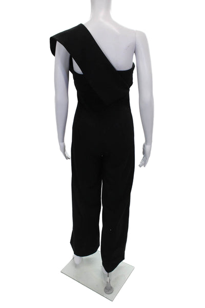 Solace London Women Jumpsuit Black One Shoulder Sleeveless Zip Polyester Size 4
