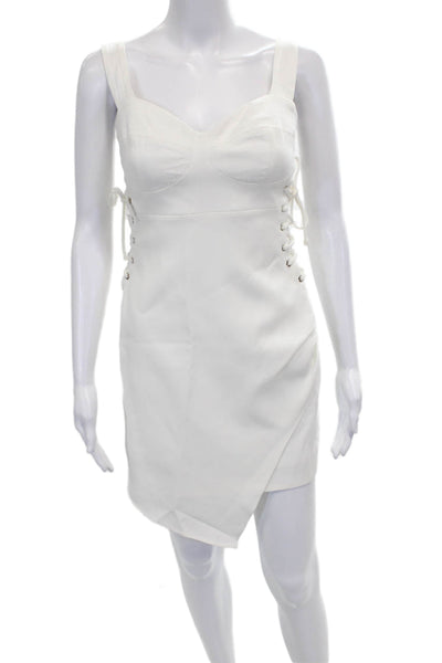 Nicholas Womens Bodycon Mini Dress White Sweetheart Viscose Zip Size 0