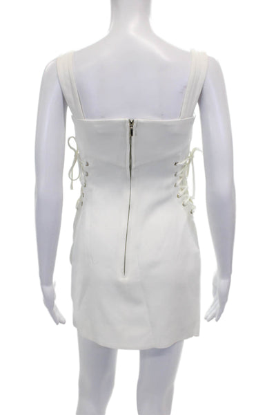 Nicholas Womens Bodycon Mini Dress White Sweetheart Viscose Zip Size 0