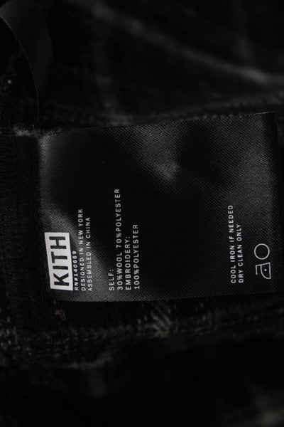 Kith Girls Wool Blend Plaid Collar Long Sleeve Shirt Jacket Black Size 12