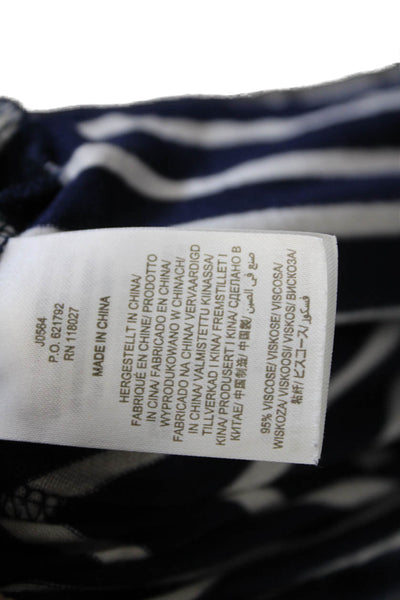 Boden Women T Shirt Dress Blue Striped Boat Neck Short Sleeve Viscose Size 16