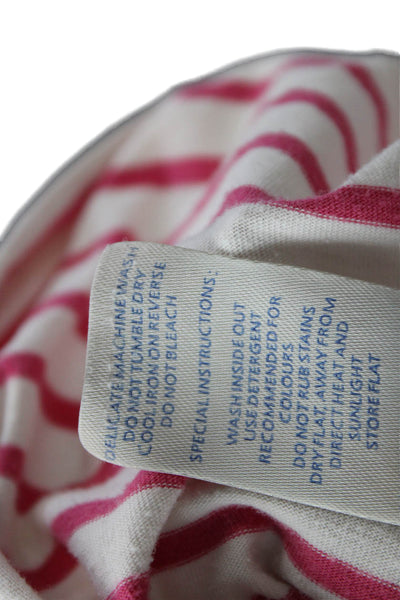 Boden Womens White Striped Cotton T-Shirt Dress Short Sleeve Mid-Calf Size 16