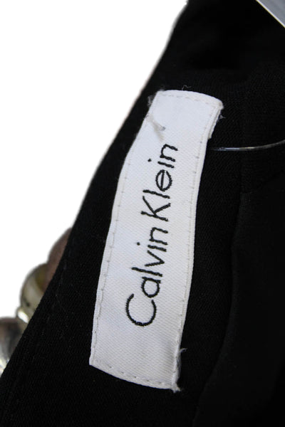 Calvin Klein Womens Sheath V-Neck Short Sleeve Black Midi Dress Size XL