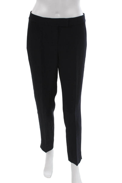 Theory Womens Ankle Pants Black Triacetate Zip Solid Size 2