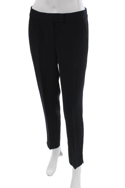 Theory Womens Ankle Pants Black Triacetate Zip Solid Size 2