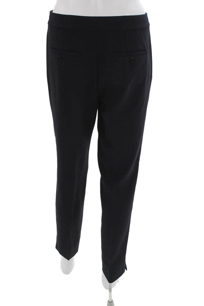 Theory Womens Ankle Pants Black Triacetate Zip Solid Size 2
