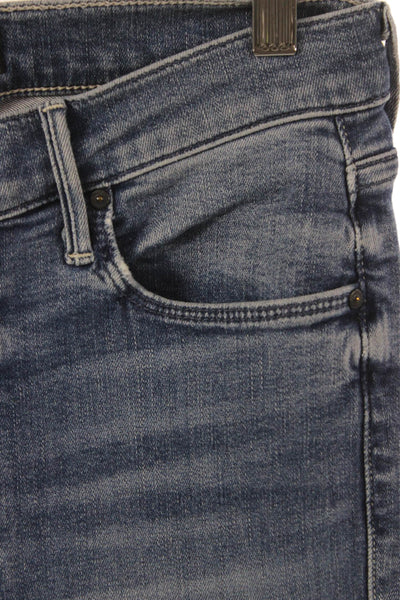 Mother Womens Skinny Jeans Blue Mid Rise Button Cotton Blend Size 26