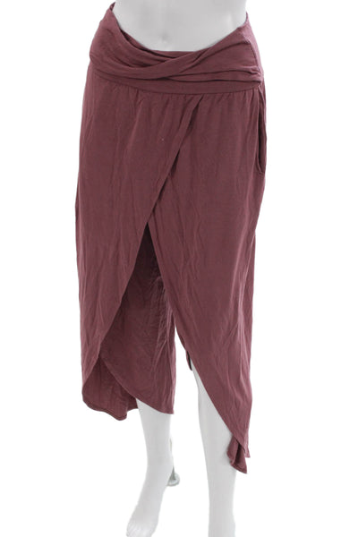 Athleta Womens Cropped Modal Pants Red Pull On Size S
