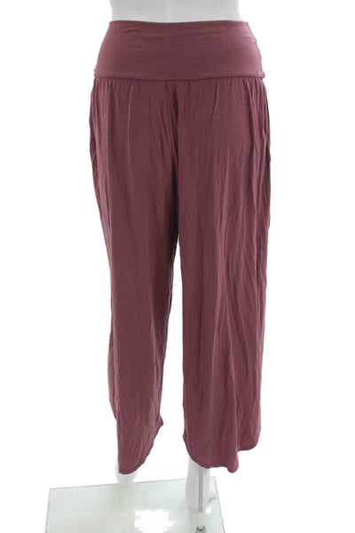 Athleta Womens Cropped Modal Pants Red Pull On Size S