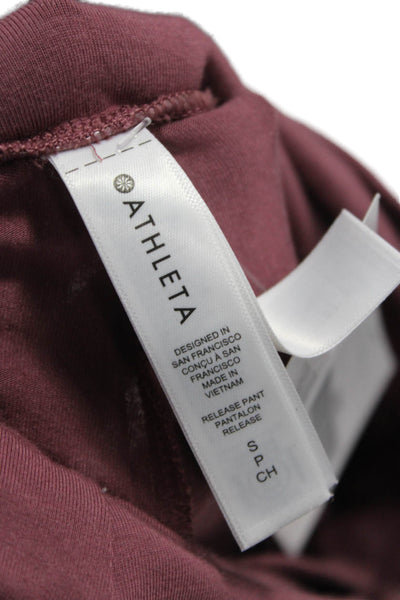 Athleta Womens Cropped Modal Pants Red Pull On Size S