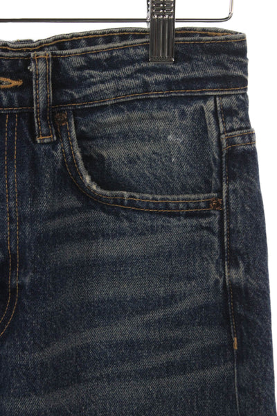Zara Women Straight Jeans Blue Mid-Rise Cotton Button Fly Size 2
