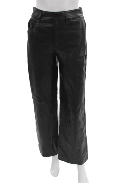 MNG Women Black Dress Pants Polyester Button Inseam 30in Size 2