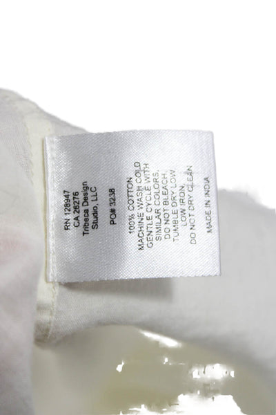 Nili Lotan Womens White Cotton Collared Button-Up Top Long Sleeve Size XS