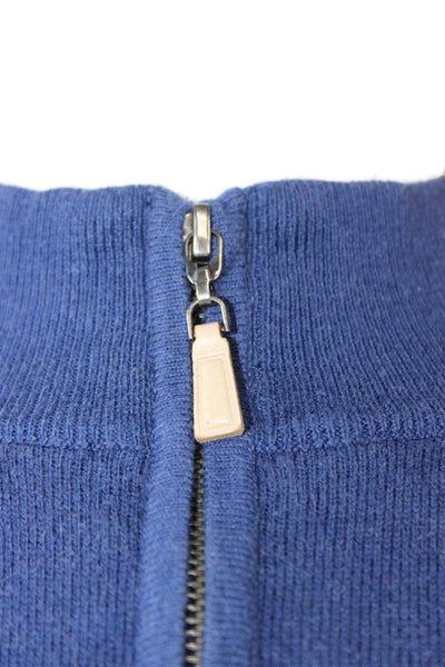 Peter Millar Mens Blue Mock Neck Pullover Sweater Cotton Size 2XL