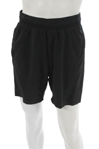 Lululemon Unisex Adults Athletic Black Nylon Drawstring Shorts Size M
