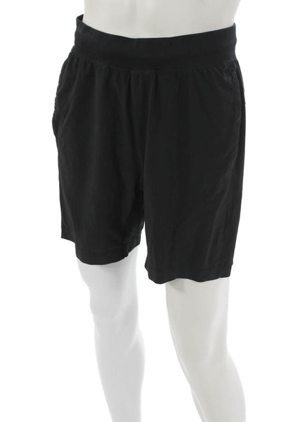 Lululemon Unisex Adults Athletic Black Nylon Drawstring Shorts Size M
