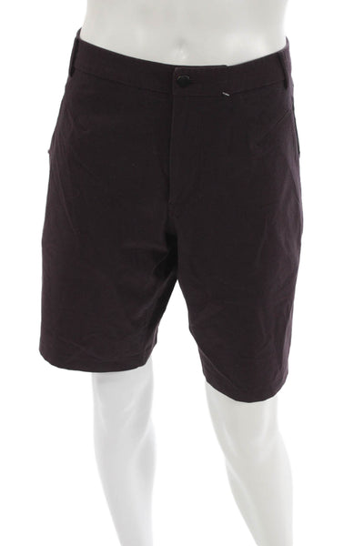 Lululemon Mens Athletic Purple Polyester Zip Shorts Size L