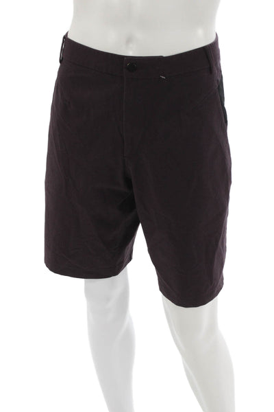 Lululemon Mens Athletic Purple Polyester Zip Shorts Size L