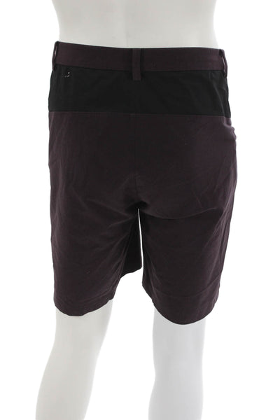 Lululemon Mens Athletic Purple Polyester Zip Shorts Size L