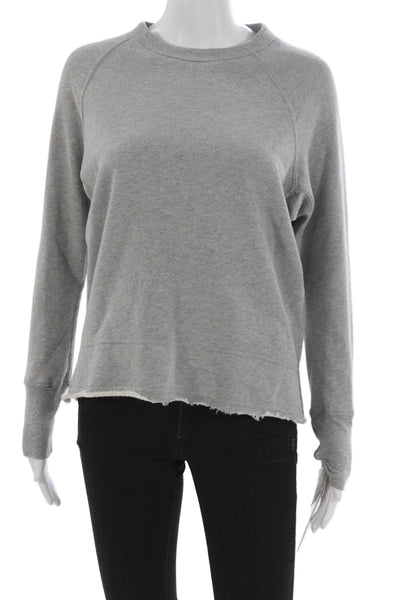 Pharaoh Womens Pullover Sweatshirt Gray Cotton Crew Neck Long Sleeve Size 2XS