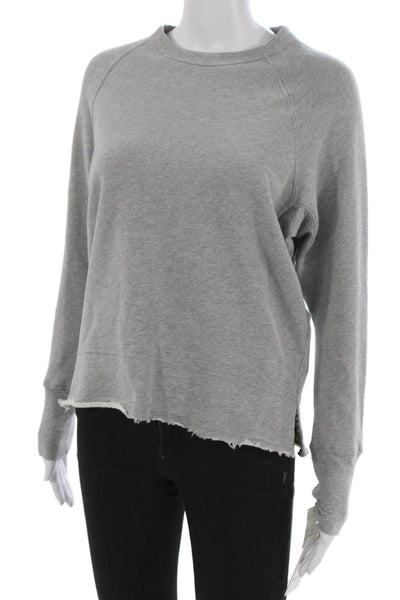 Pharaoh Womens Pullover Sweatshirt Gray Cotton Crew Neck Long Sleeve Size 2XS