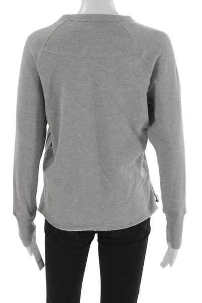 Pharaoh Womens Pullover Sweatshirt Gray Cotton Crew Neck Long Sleeve Size 2XS