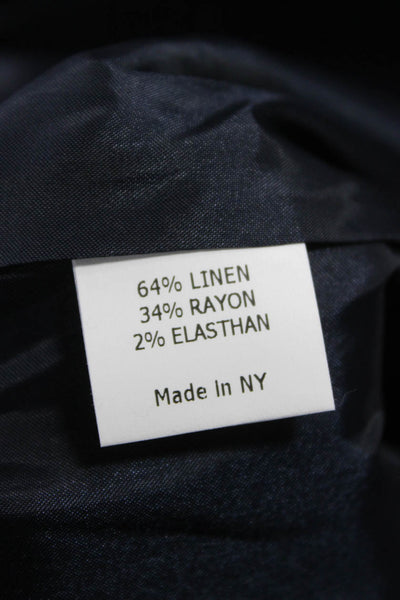 Estelle & Finn Womens Basic Jacket Blue Linen Blend Long Sleeve Button Size 16