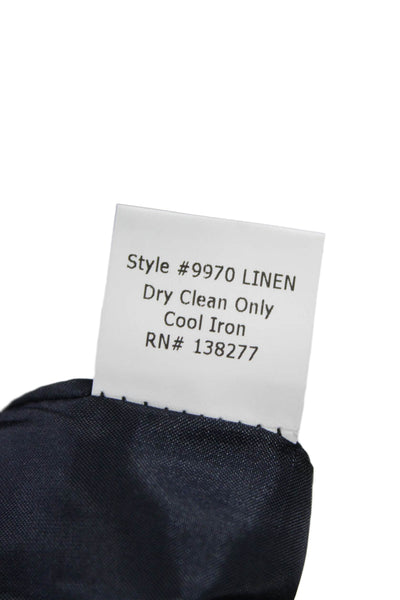 Estelle & Finn Womens Basic Jacket Blue Linen Blend Long Sleeve Button Size 16