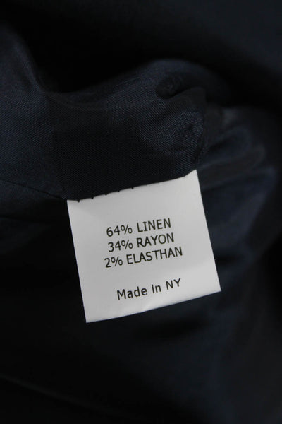 Estelle & Finn Womens Basic Jacket Blue Long Sleeve Linen Blend Size 12
