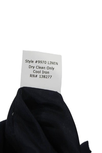Estelle & Finn Womens Basic Jacket Blue Long Sleeve Linen Blend Size 12