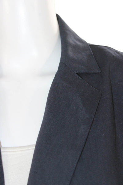 Estelle & Finn Women Blazer Blue Button Long Sleeve Linen Rayon Size 10