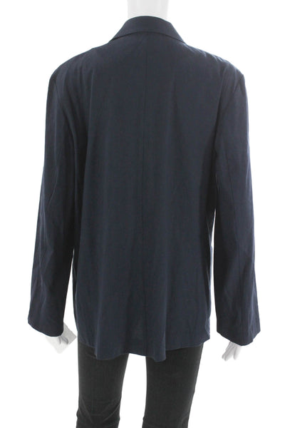 Estelle & Finn Women Blazer Blue Button Long Sleeve Linen Rayon Size 10