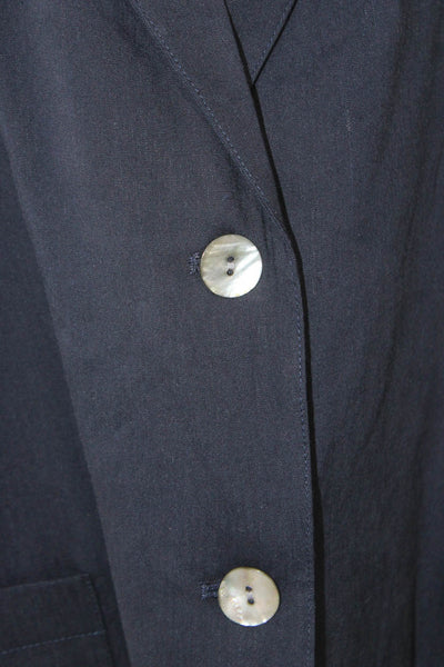 Estelle & Finn Women Blazer Blue Button Long Sleeve Linen Rayon Size 10