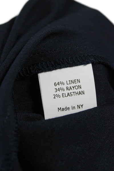 Estelle & Finn Women Blazer Blue Button Long Sleeve Linen Rayon Size 10
