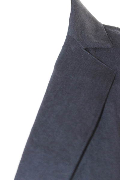 Estelle & Finn Women Blue Linen Blazer Long Sleeve Button Size 0